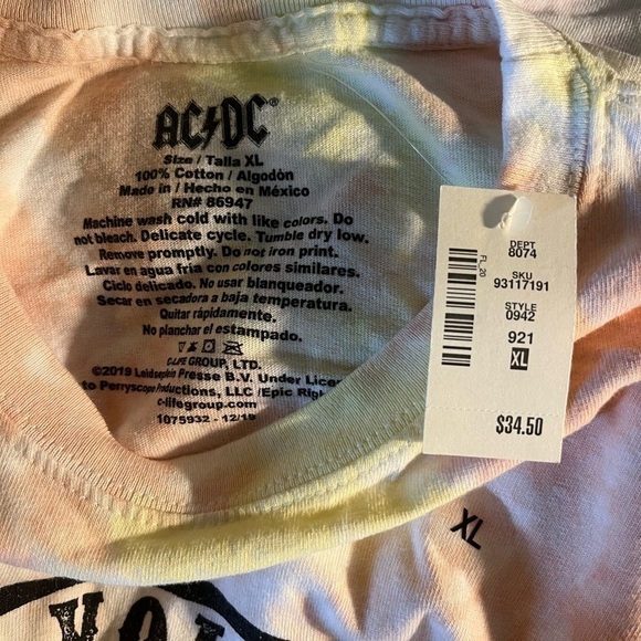 NWT Women’s AC / DC Tie Dye Tee - Picture 3 of 3